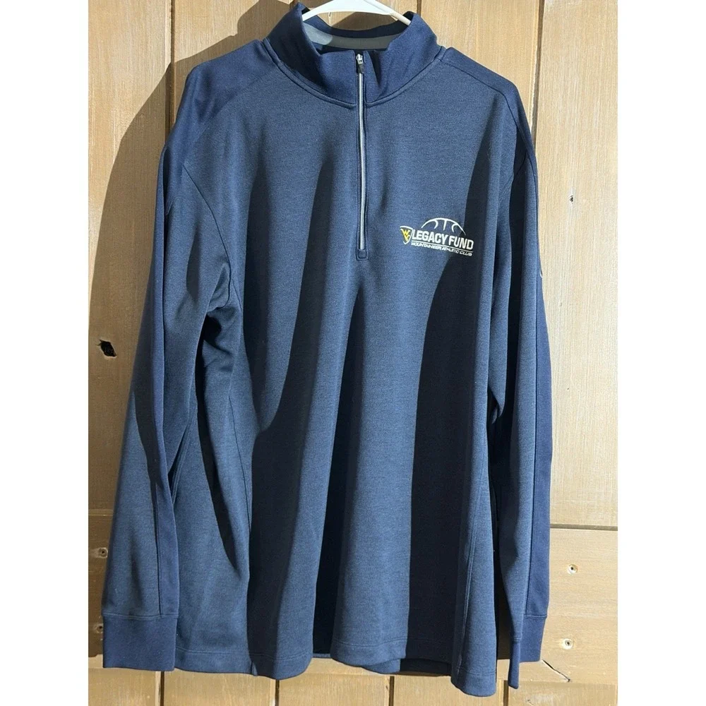 Nike Golf Dri-FIT Quarter Zip Pullover XL Navy Legacy Fund WV Mountaineer Club